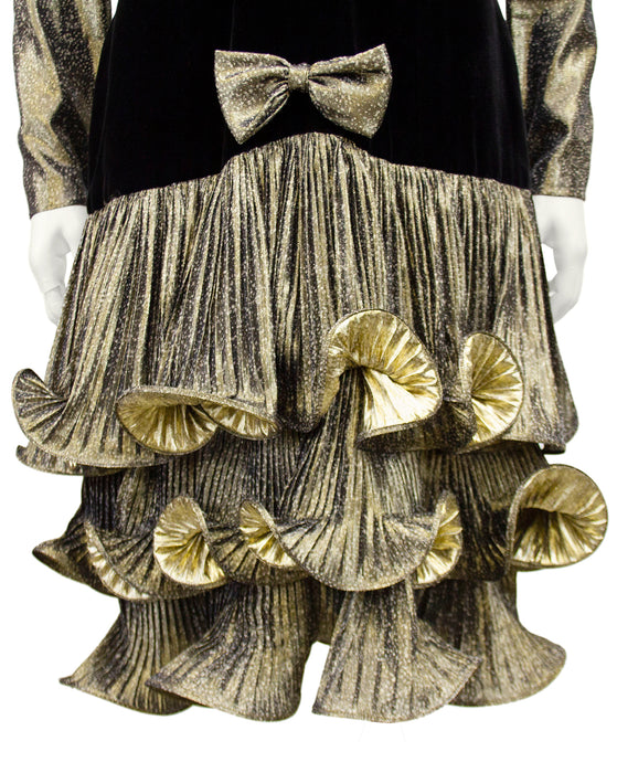 gold lame cocktail dress 1960s Saks Fifth Avenue Blue & Gold Lame Psychedelic Swirl Cocktail Dress