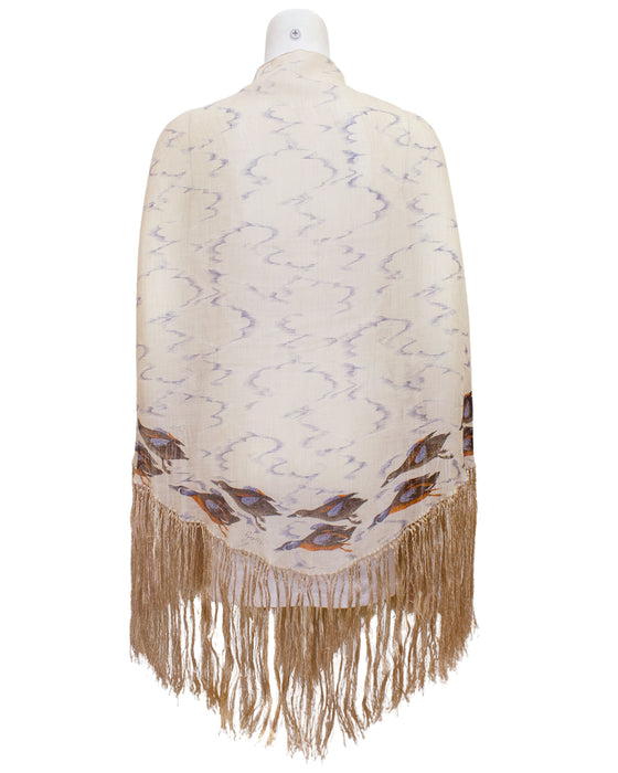 Silk and Cashmere Duck Print Shawl
