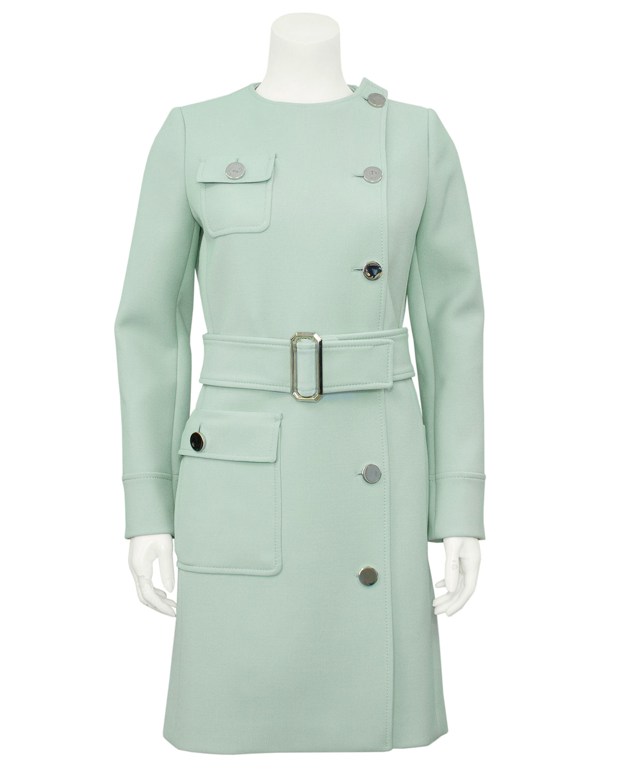 3506 Green Classic One Button Coat