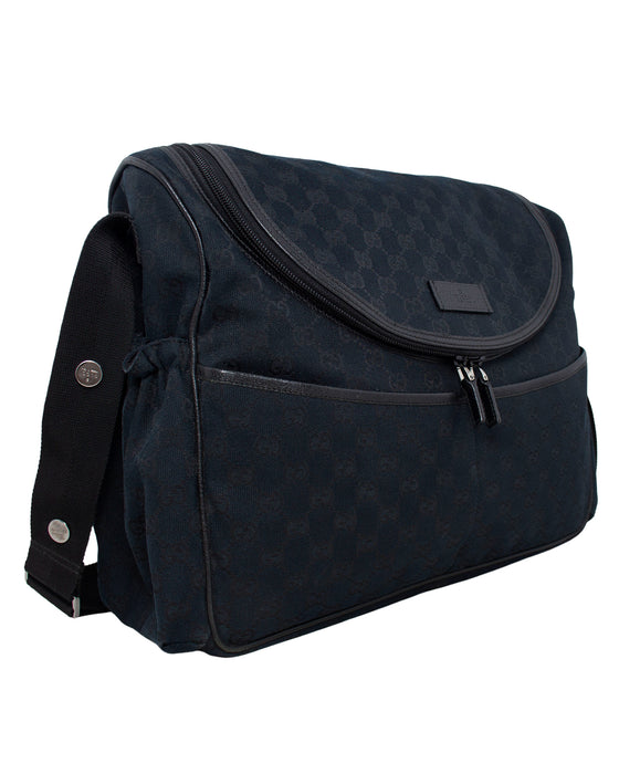 Black Monogram Canvas Diaper Bag