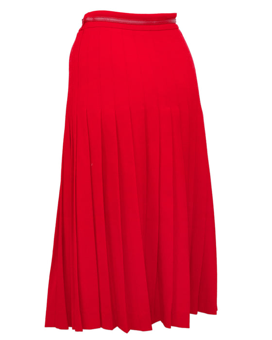 Red Pleated Skirt