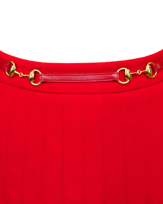 Red Pleated Skirt