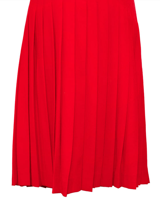 Red Pleated Skirt