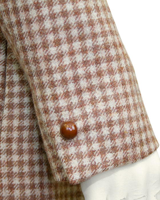 Brown Plaid Skirt Suit