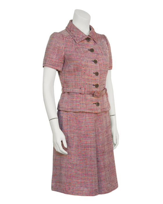 Red Tweed Skirt Suit – Vintage Couture