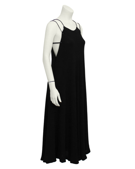 Black Double Strap Evening Dress