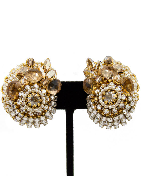 Shell Embellished Clip On Earrings