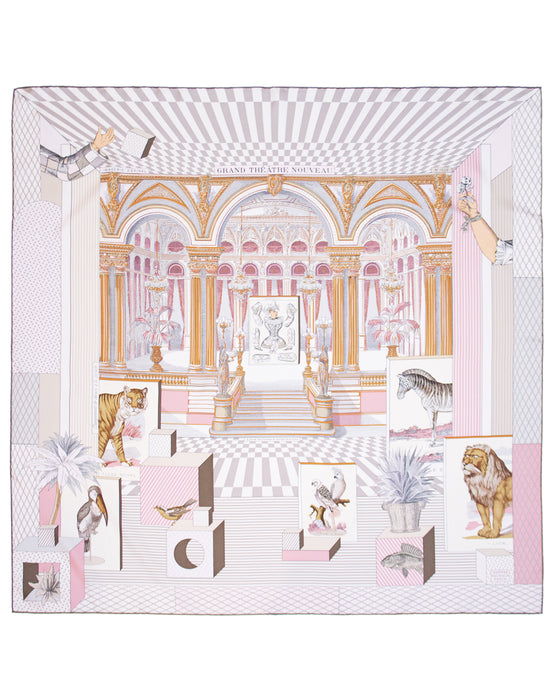 Rose Pale/Etoupe 'Grand Theatre Nouveau' Silk Scarf