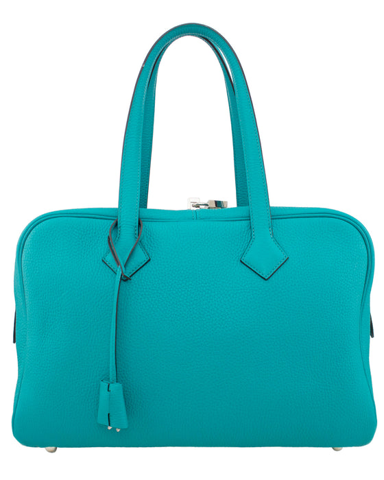 Taurillon Clemence Novillo Victoria II 35 in Turquoise – Vintage Couture