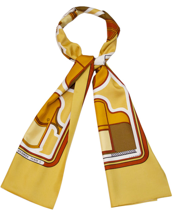 'Les Coupes' Biege Silk Scarf