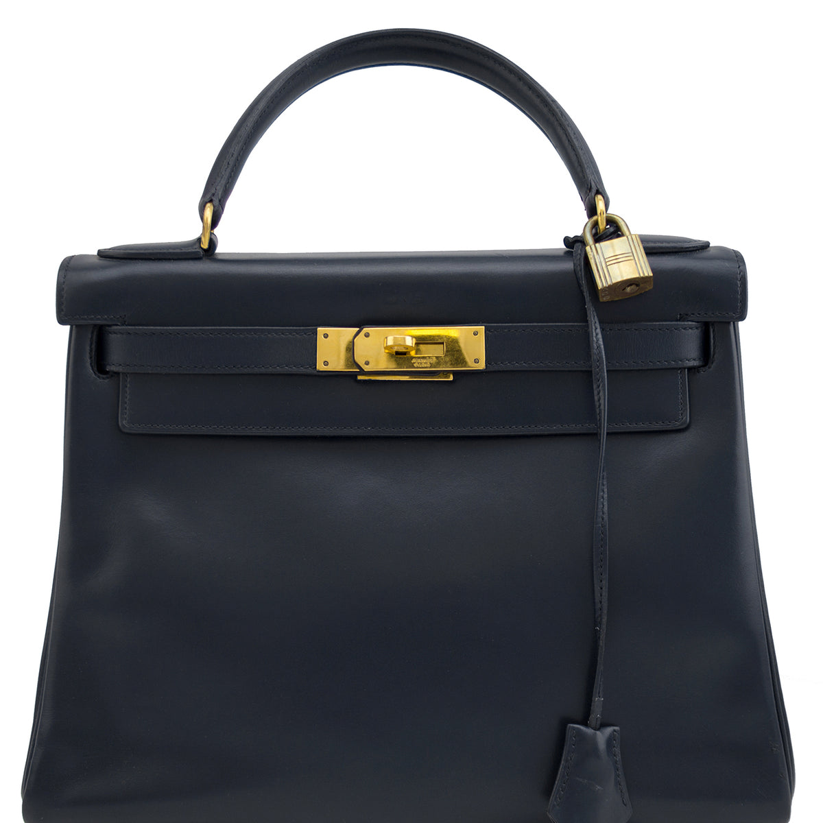 1973 Navy Blue Box Supple Leather 28cm Kelly Bag – Vintage
