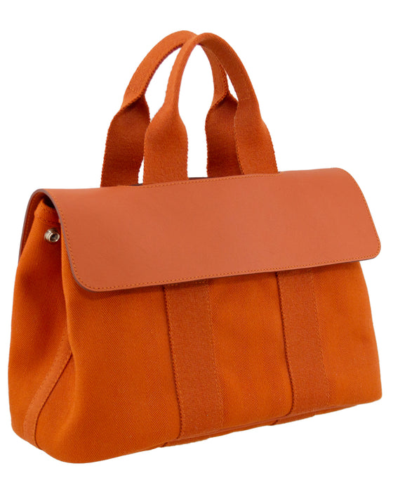 Orange Valparaiso PM Toile & Leather Bag
