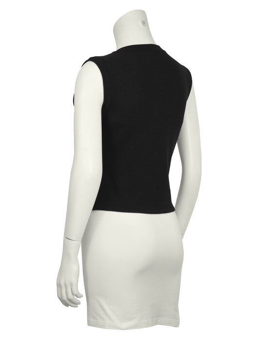 Black Knit and Silk Vest
