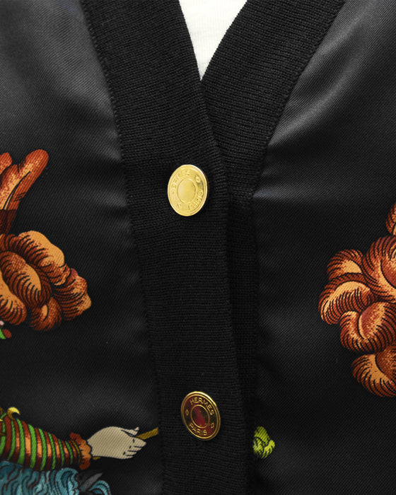 Black Knit and Silk Vest
