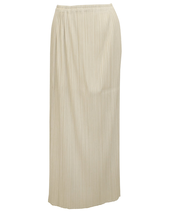 Cream Pleated Top and Skirt Ensemble