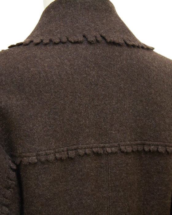 Brown Felted Wool Peacoat