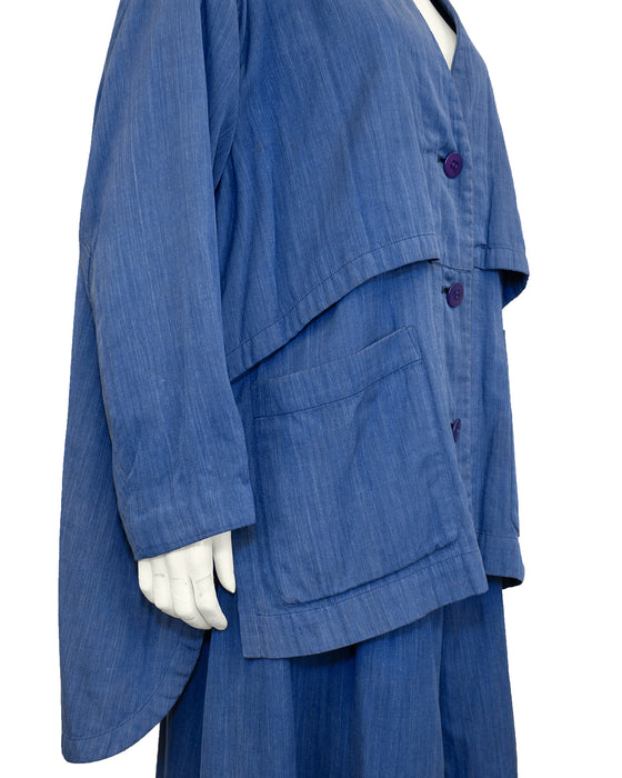 Blue Cotton Oversize Ensemble