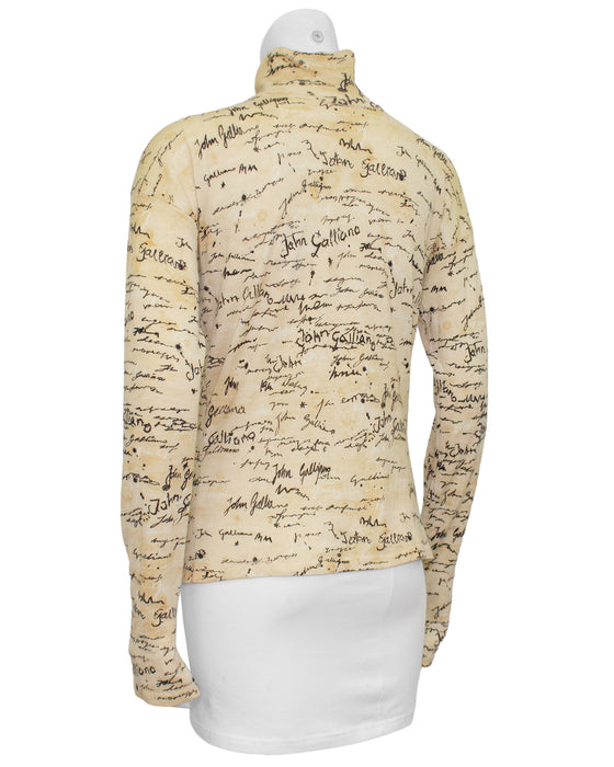 Cream Script Turtleneck