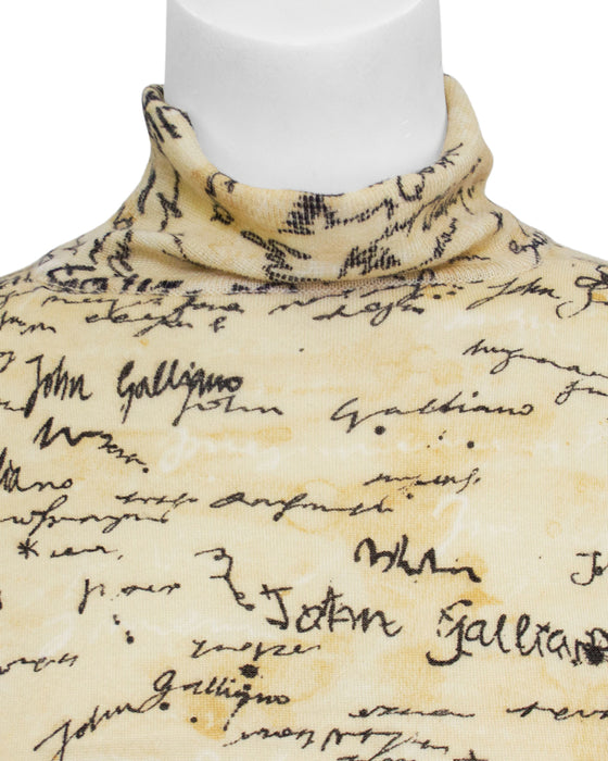 Cream Script Turtleneck