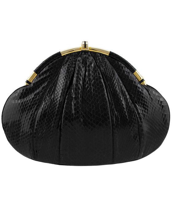 Large Black and Gold Evening Clutch