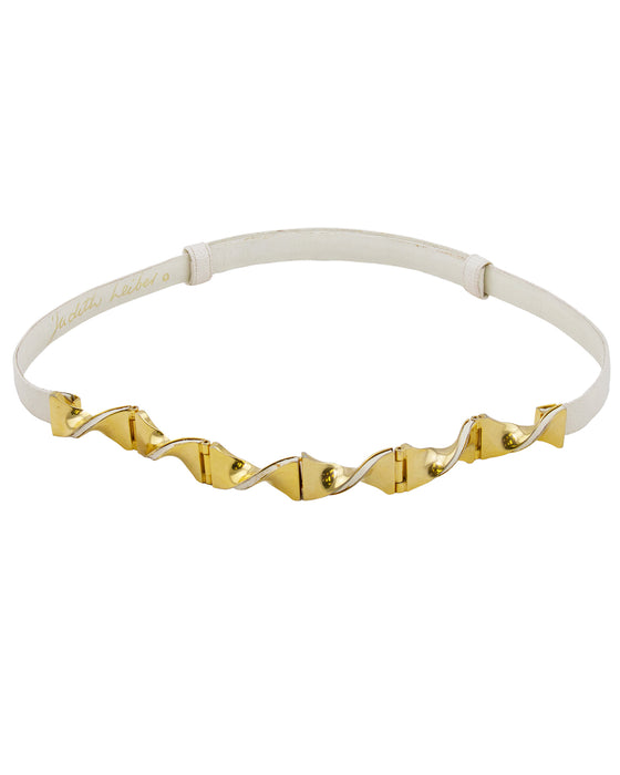 White and Gold Judith Leiber Skin Belt