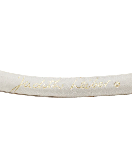 White and Gold Judith Leiber Skin Belt