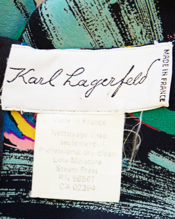 Multi-Colour Tropical Abstract Print Dress