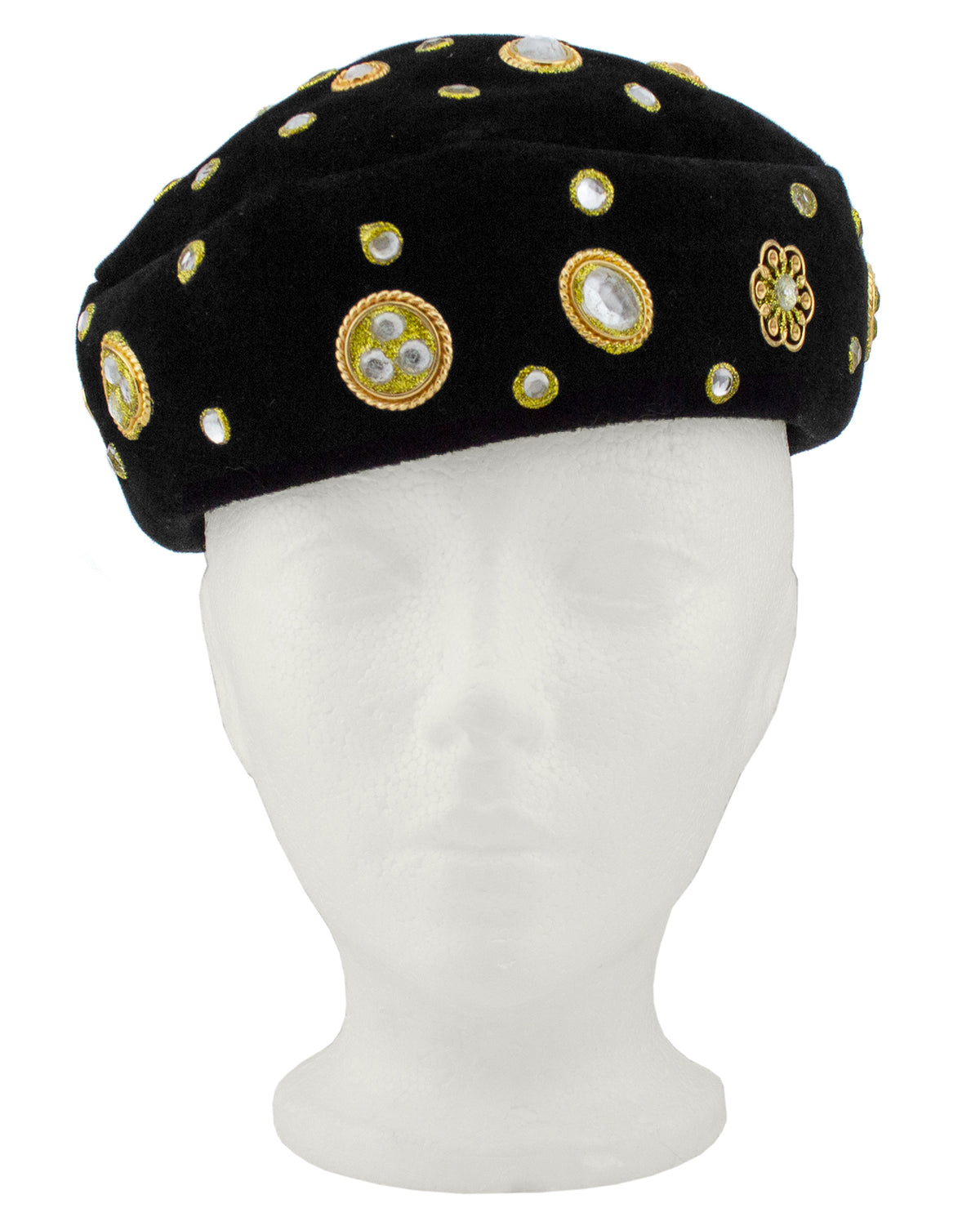 Vintage Black Rainbow Neon Rhinestone Studded Beret LUCKYBUNNY Sequin Beret Artist Hat Bling French Beret Hats  main image 3