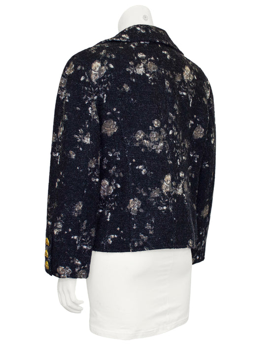 Grey Wool and Mohair Floral Jacket