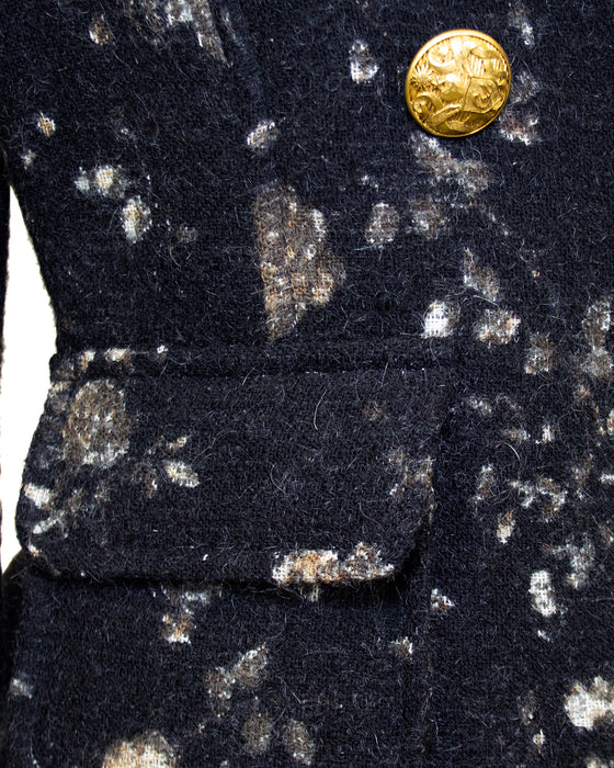 Grey Wool and Mohair Floral Jacket