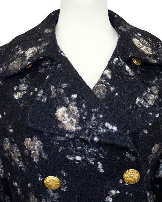 Grey Wool and Mohair Floral Jacket