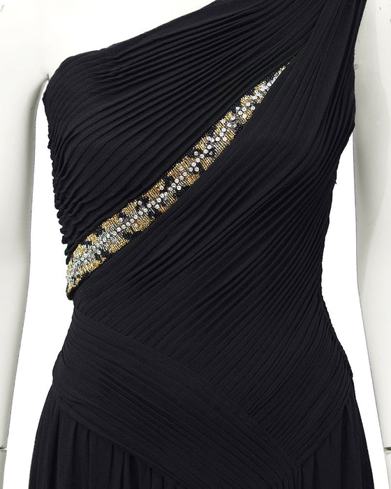 Black One shoulder gown