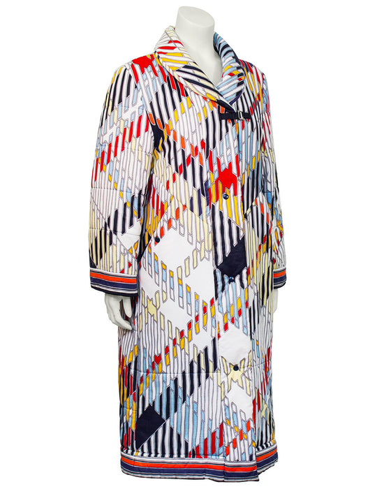 Multi Color Cotton Quilted Overcoat