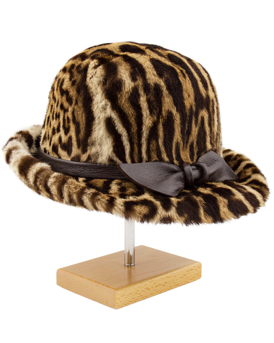 Stencil Fur Faux Leopard Bowler Hat