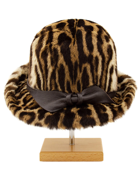 Stencil Fur Faux Leopard Bowler Hat