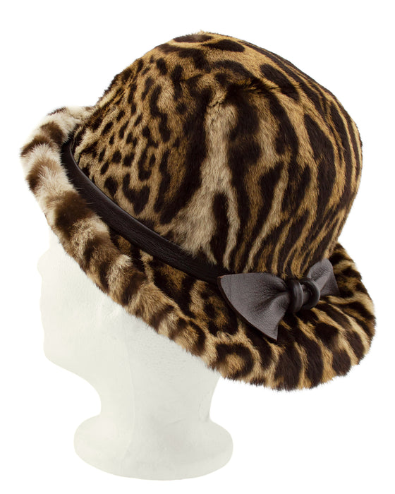 Stencil Fur Faux Leopard Bowler Hat