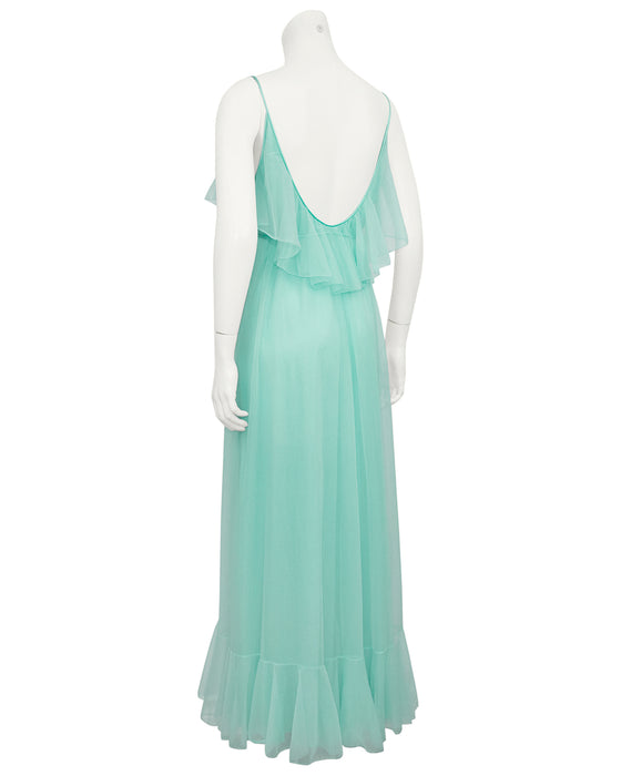 Sea Foam Green Poly Chiffon Nightgown