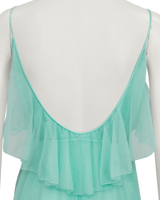 Sea Foam Green Poly Chiffon Nightgown