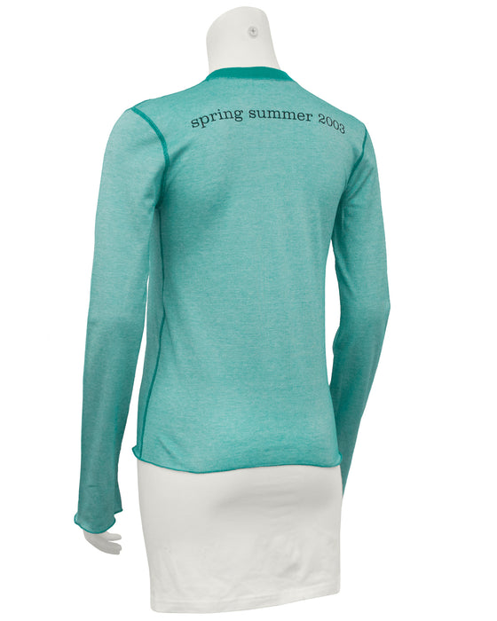 Teal long sleeve shirt with bunny image