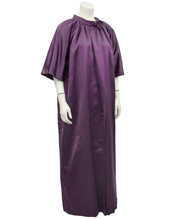 Purple Velvet Gown and Satin Evening Coat