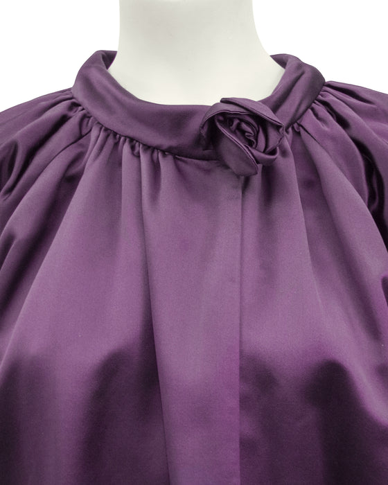 Purple Velvet Gown and Satin Evening Coat