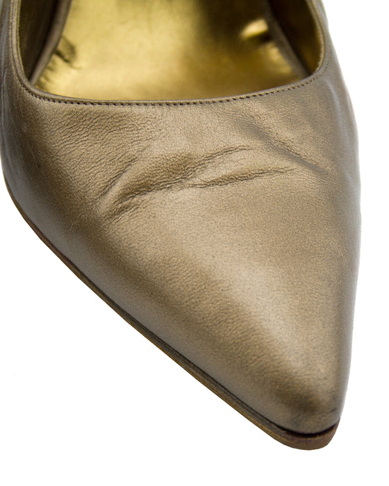 Bronze Mules With Ankle Strap