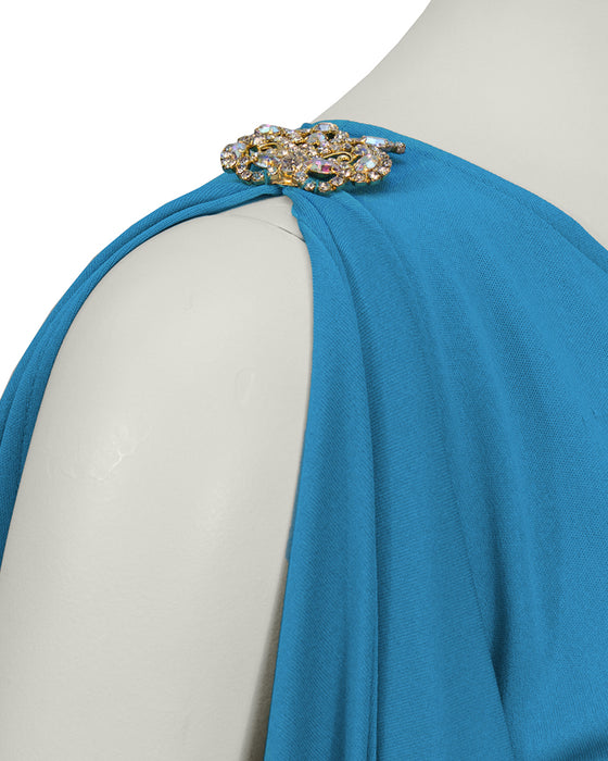 Blue One Shoulder Gown