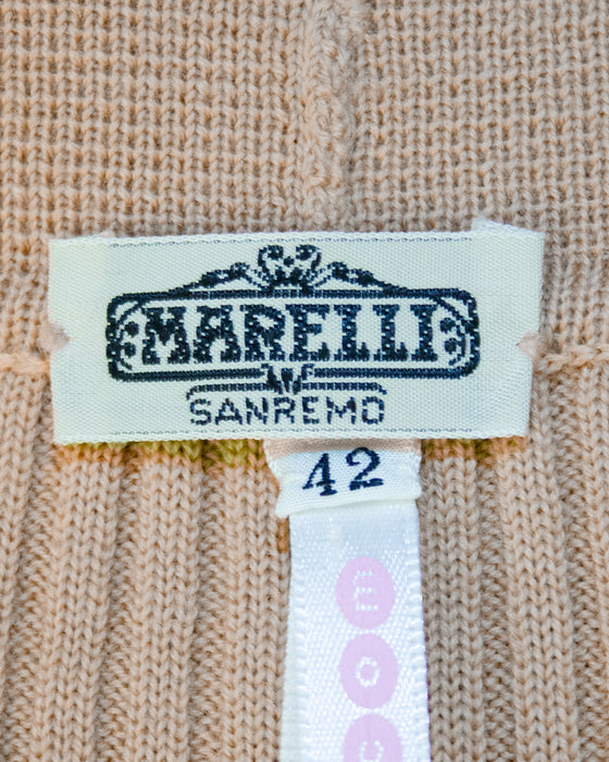 Camel Colour Ribbed Knit Cardigan