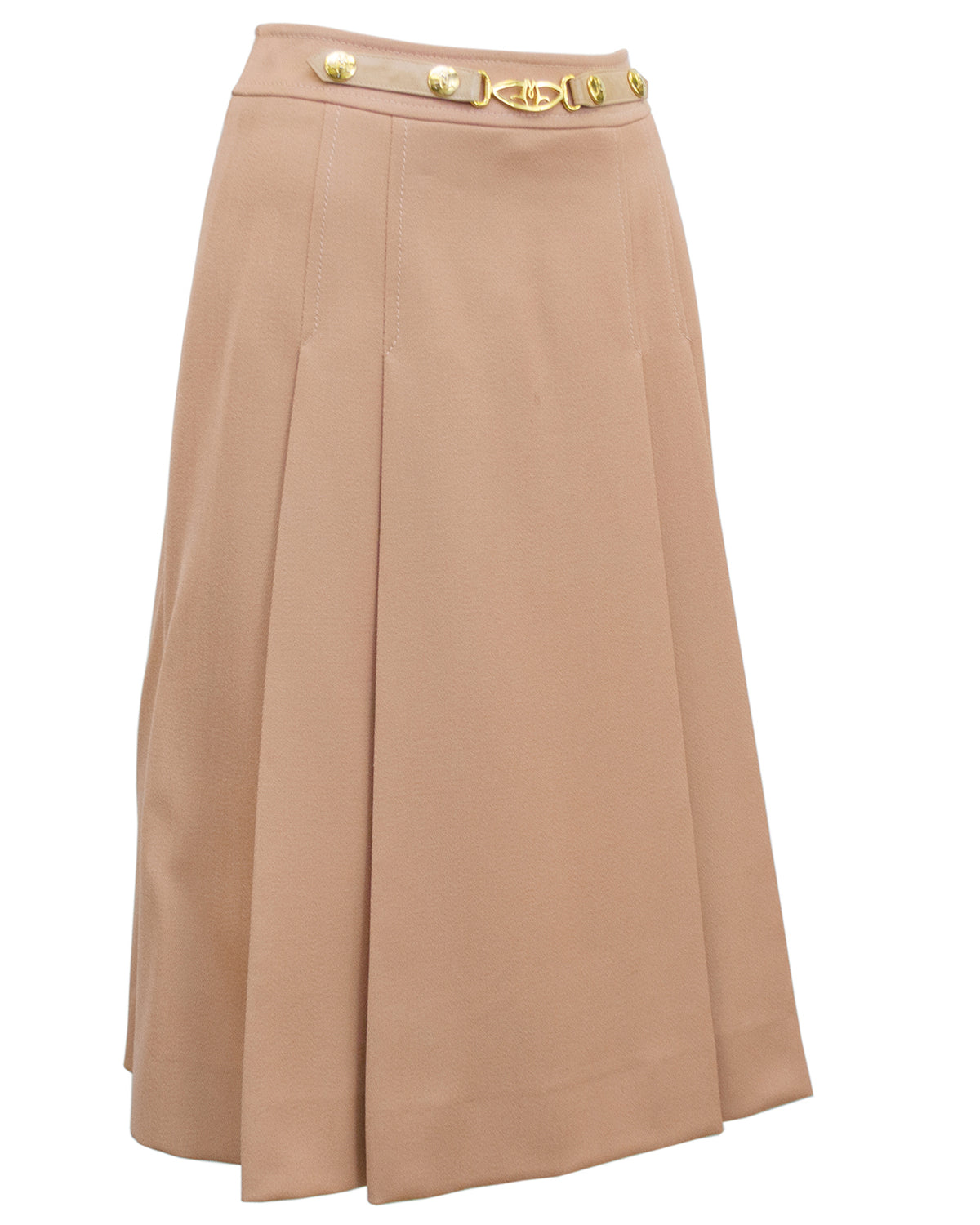 Camel Pleated Wool Gabardine Skirt – Vintage Couture