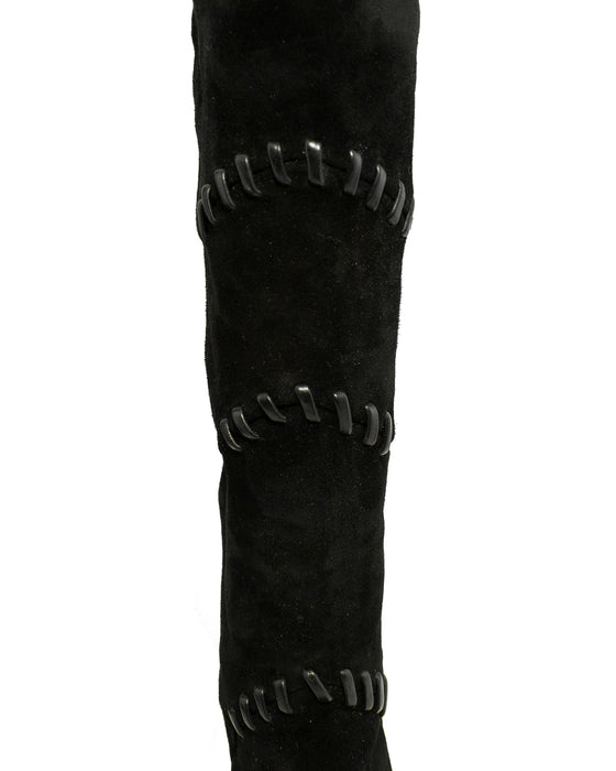 Black Suede Knee Boots