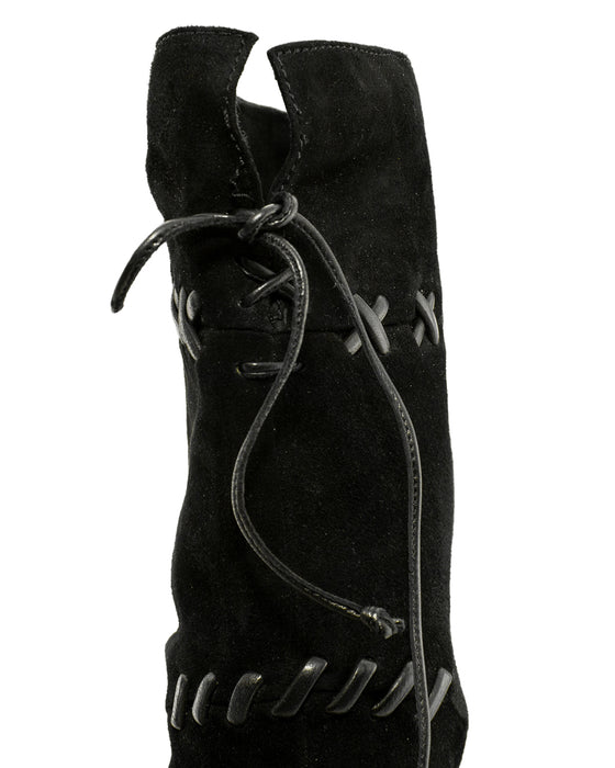 Black Suede Knee Boots