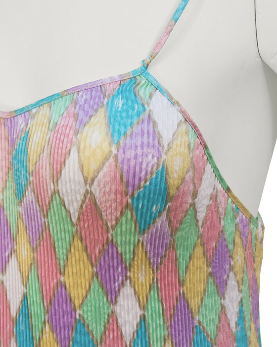 Multi Color Pastel Pleated Dress