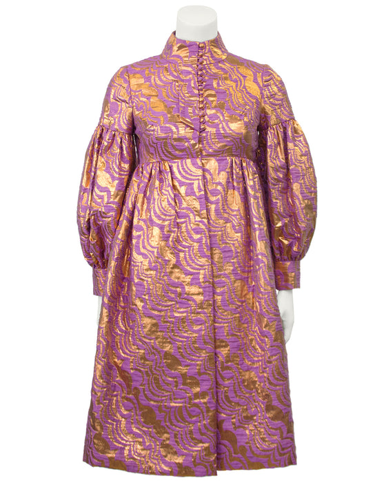 Bronze and Lavender Baby Doll Cocktail Dress