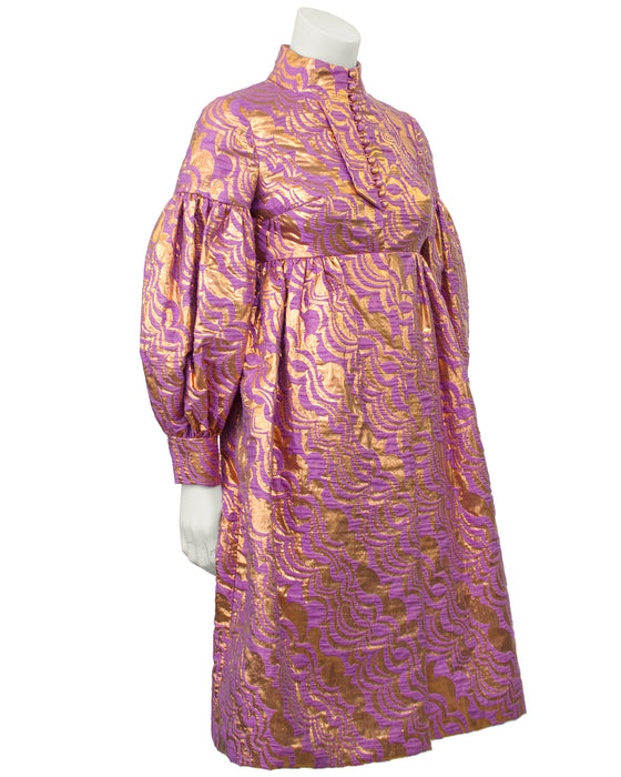 Bronze and Lavender Baby Doll Cocktail Dress